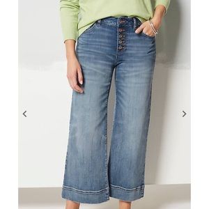 J Jill full-leg button-fly cropped jeans